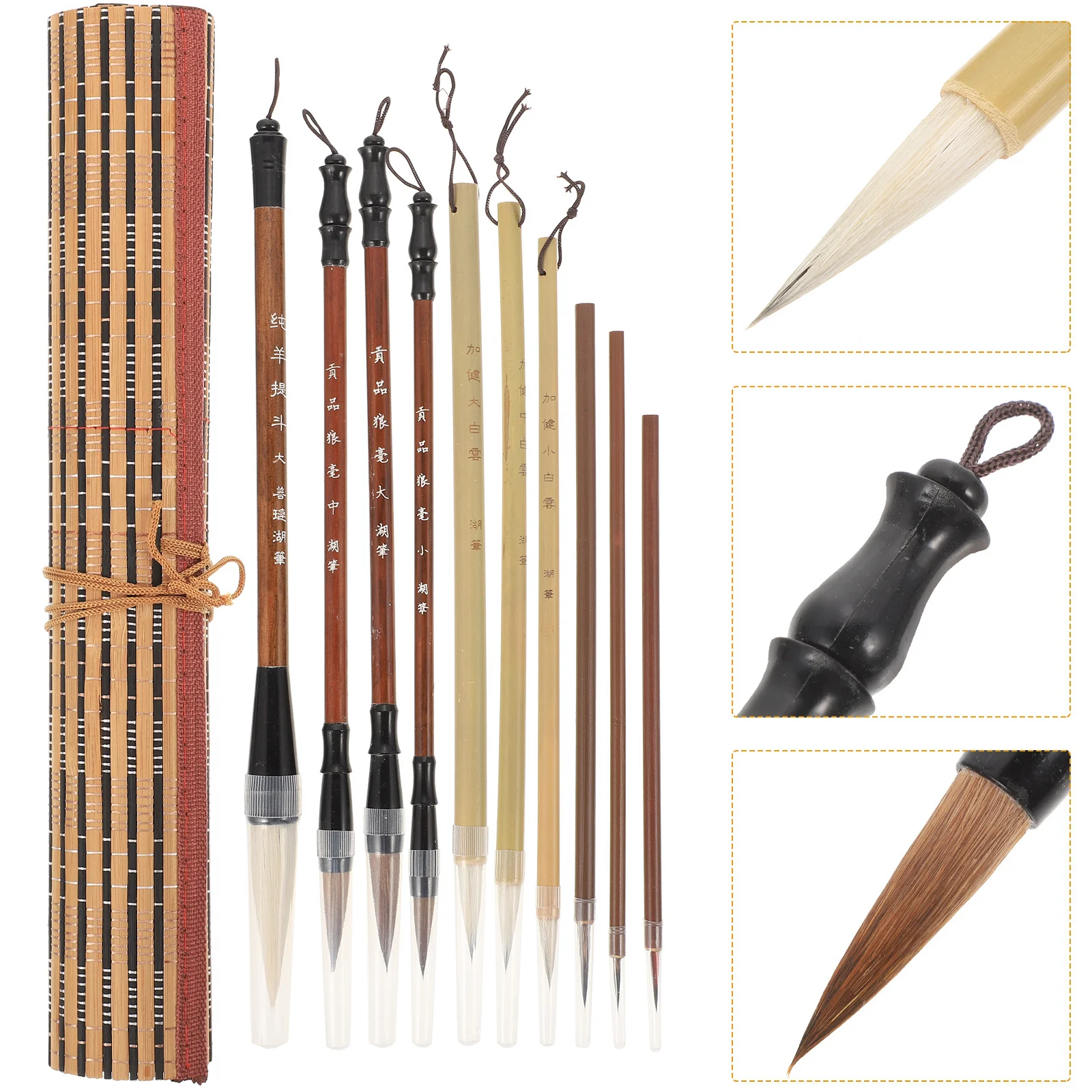 

Ergonomic Design Paint Brush Set Multi Purpose Watercolor Pen for Chinese Calligraphy Sumi Ink Art Drawing Practice Travel Kit
