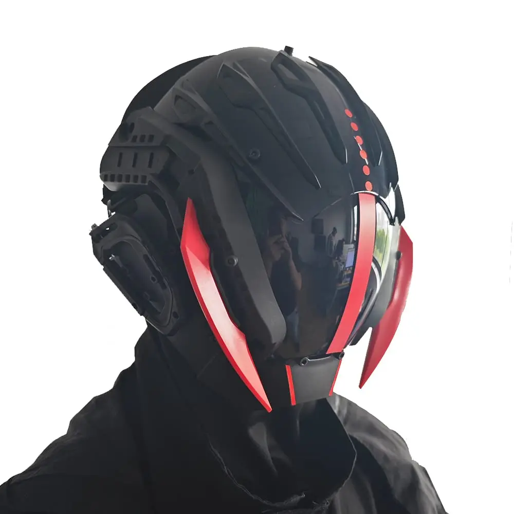 JAUPTO Punk Mask Cosplay for Men, Cosplay Samurai Masks Gifts Fit Halloween Party Music Festival Accessories