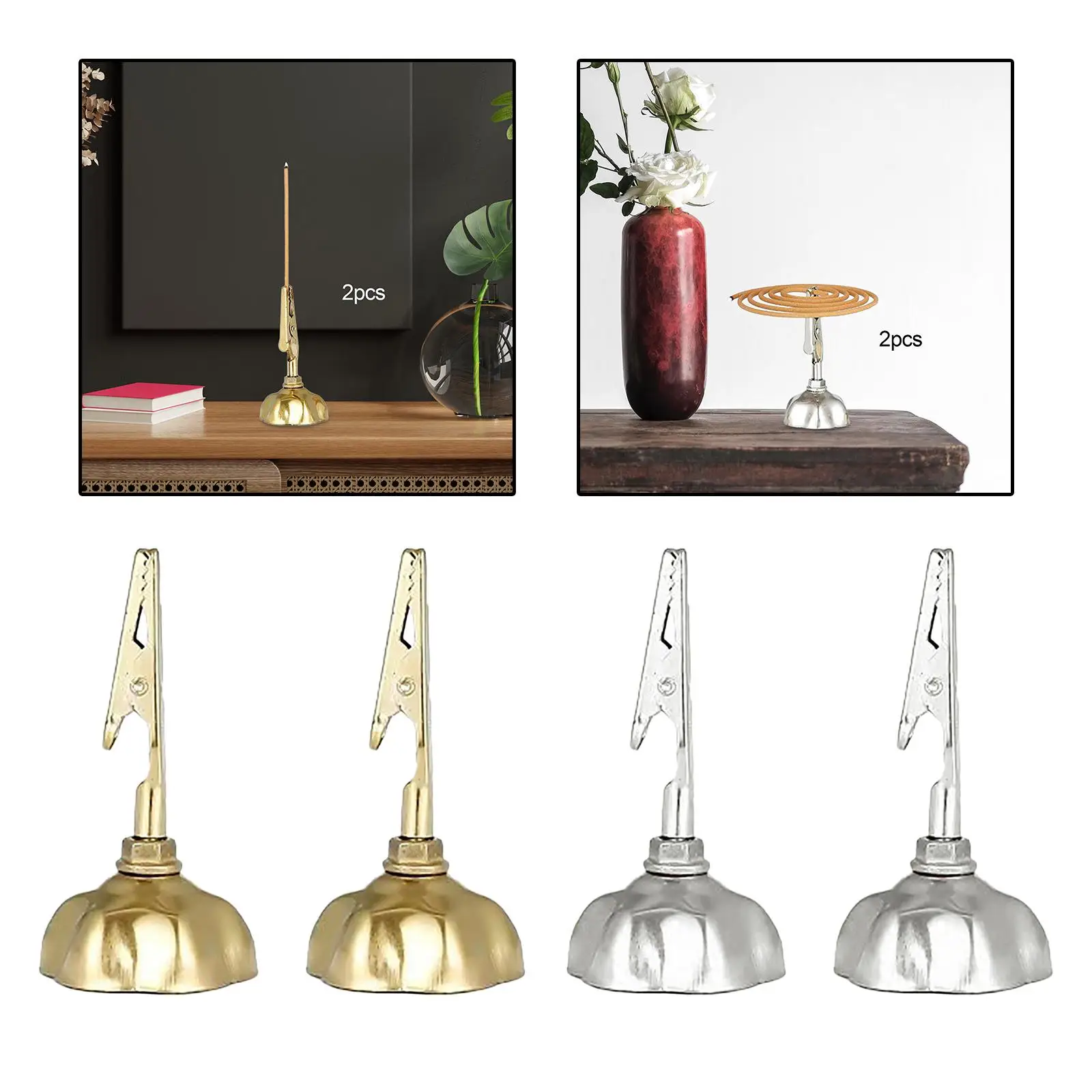 Alloy Incense Holder Clip for Sticks Coil Burner Tabletop Decorative Buddhist Art Home Fragrance Accessory - view 6