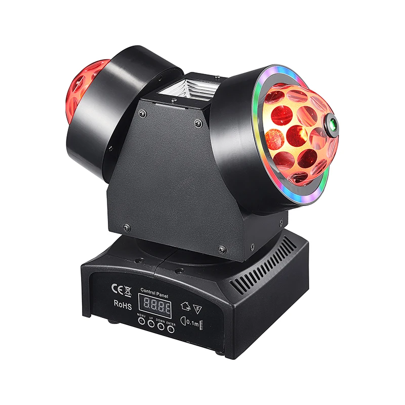 50W Double Head Magic Ball Laser Light DMX512 16CH RGBW Sound Activated Strobe LED Strip Stage Light for DJ Disco Party KTV Bar