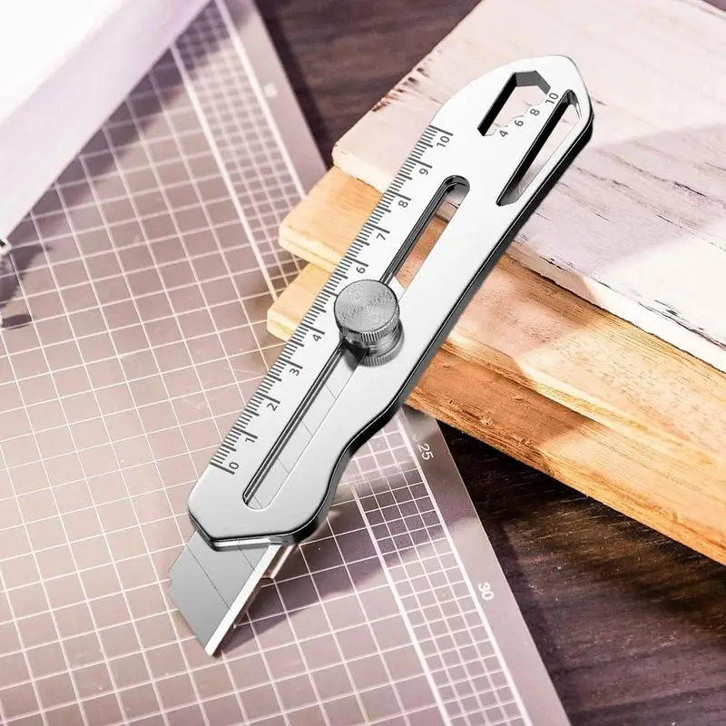 Utility Knife Box Cutter 6 In 1 Mutipurpose Stainless Steel Retractable Heavy Duty Waterproof Snap off Cutter Knife