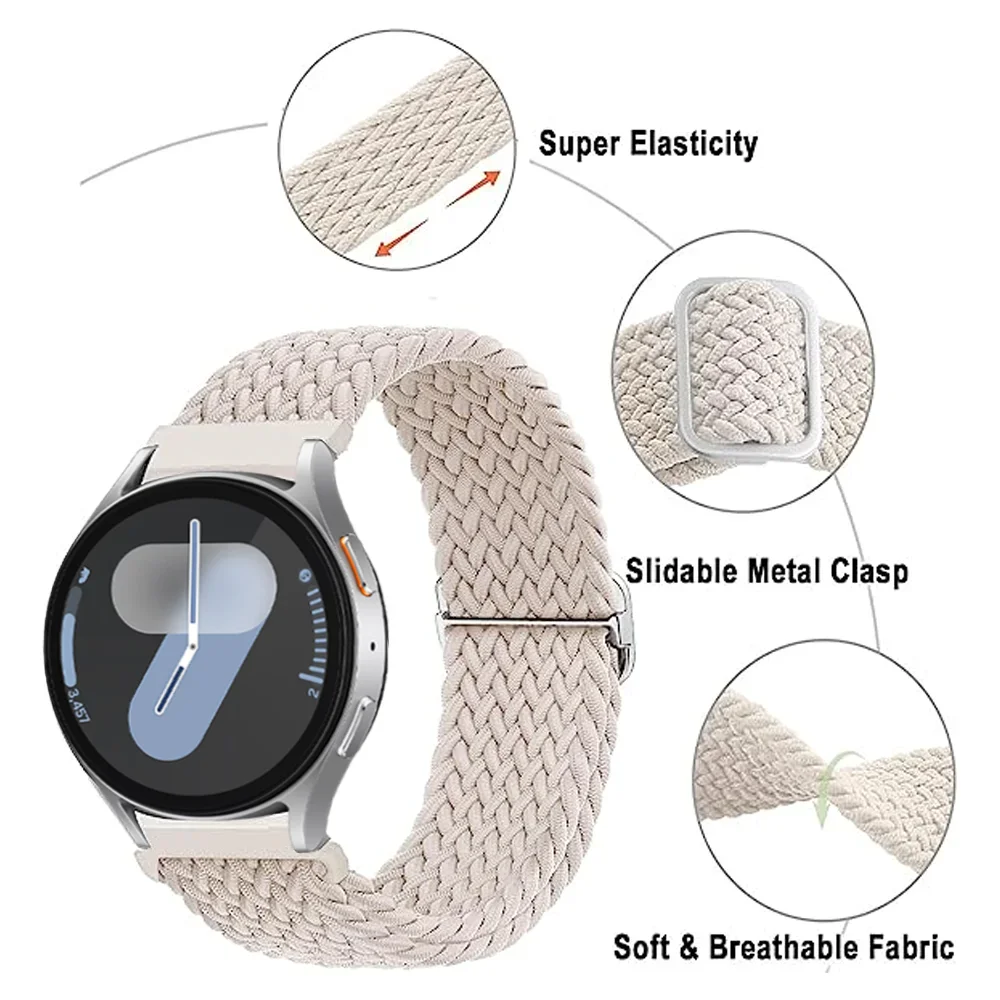 Band For Samsung Galaxy Watch 4/7/FE/6/5 Pro/6 Classic/Gear s3 Braided Nylon bracelet correa Huawei GT 2e 3 4 Strap 20mm 22mm