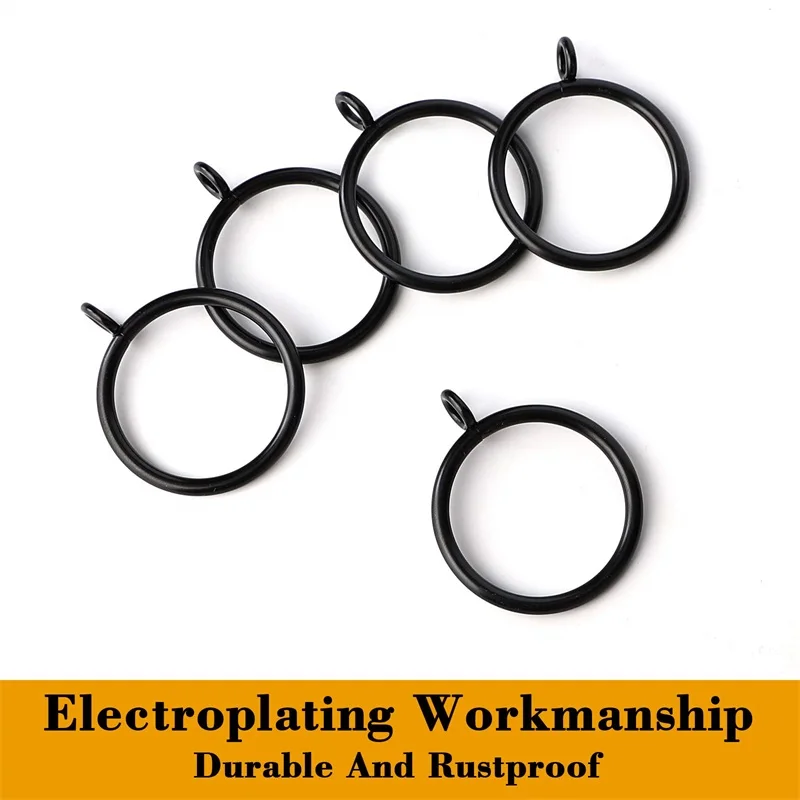 20 Packs Metal Drapery Curtain Rings Curtain Rod Rings with Eyelets Hanging Rings For Curtains And Rods