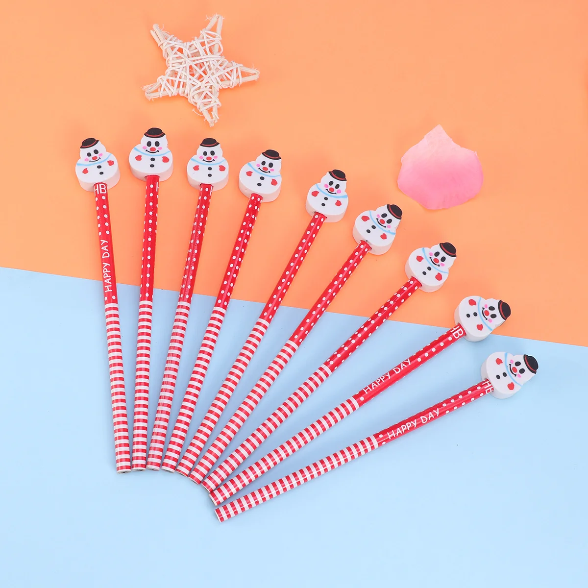 24 Pcs Cartoon Pencils Christmas with Eraser for Kids Gift Wooden Elder Toddler