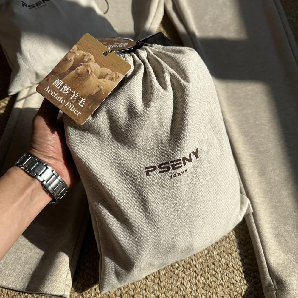 

Business Casual Men's Pants Acetate Wool Blend Elastic Breathable Warm Straight Leg Pants Polyester Viscose Wool Acetate