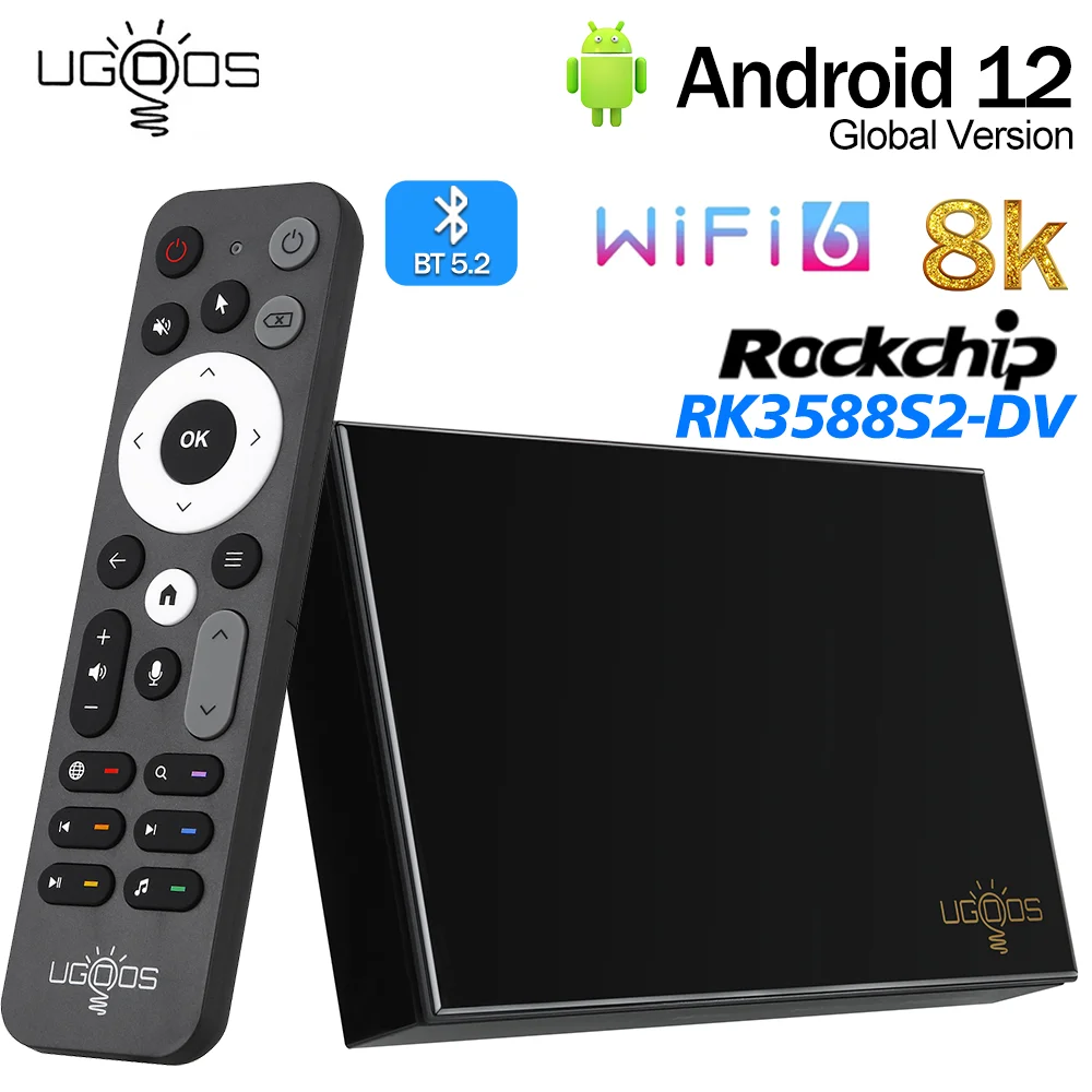 Original Ugoos SK3 TV Box Android12 8GB 128GB Rockchip RK3588S2-DV 8nm Chip 1000M Wifi6 2.4G&5G HDR Media Player Set Top Box