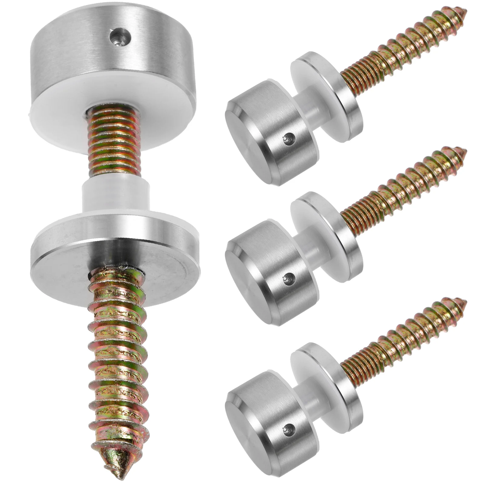

4pcs Glass Fixings Stainless Steel Railing Bracket Standoff Screws Heavy Duty Glass Stair Handrail Balcony Deck Mount Hardware