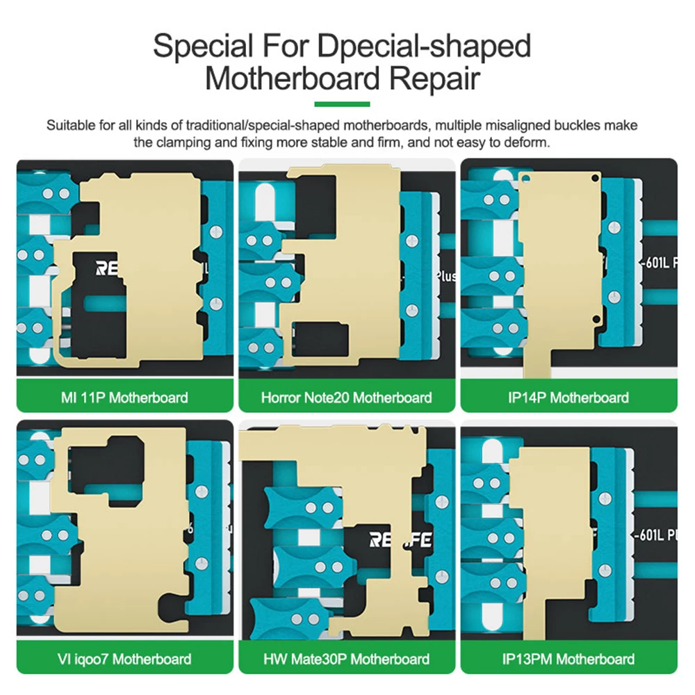 RELIFE RL-601L Plus Special-shaped Motherboard Fixture PCB Board Holder For Phone IC Chip Glue Removing Platform Repair Tool Set