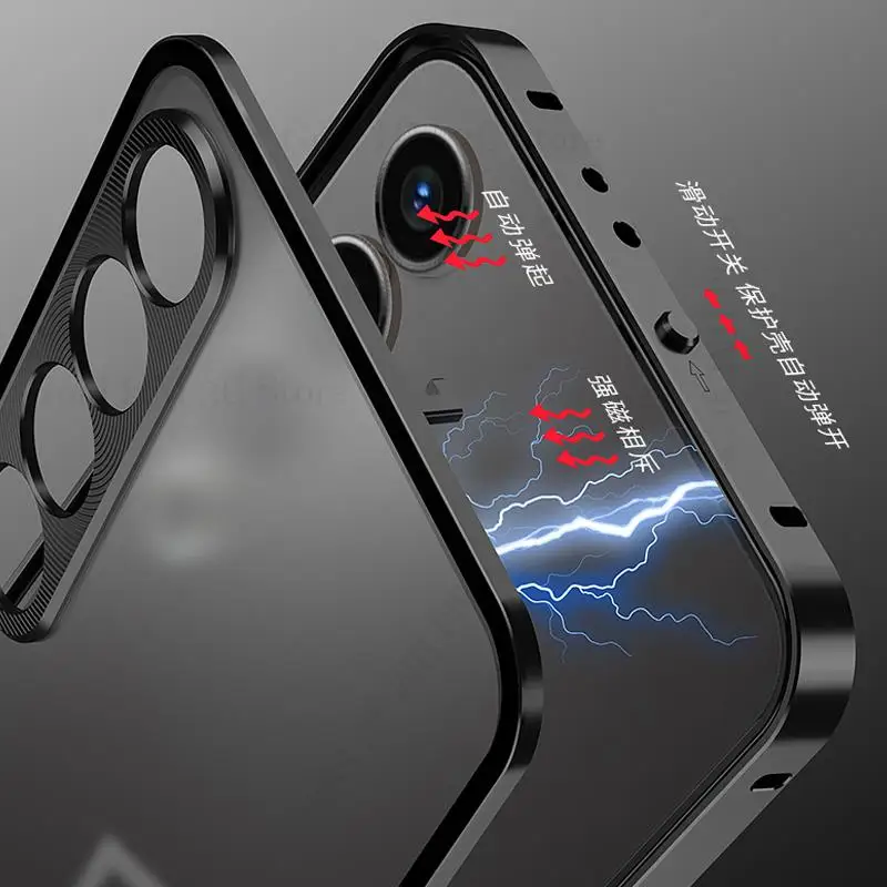 For Meizu 21 20 Pro Tempered Glass Phone Case For Meizu 20 Infinity Aluminium Alloy Bumper Magnet Cover For MEIZU 21 Pro Funda