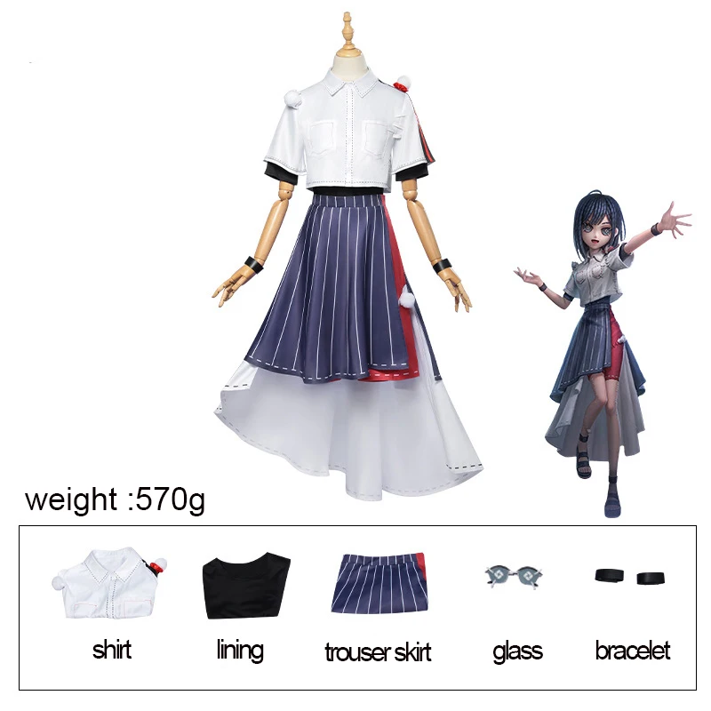 Rin Jo Anime Link Click Identity Ⅴ Cosplay Costume Shirt Skirt Uniform Suit Outfits Halloween Carnival Party Clothing