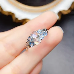FS 4mm Natural Moonstone S925 Sterling Silver Ring for Women Fine Fashion Charm Weddings Jewelry Certificate MeiBaPJ New