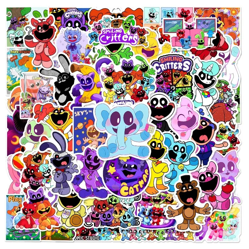 Autocollants créatifs de la série Hot Game Poppy Playtime, 50 pièces, personnages de dessins animés, impression créative, pour gobelets, coques de téléphone, graffiti