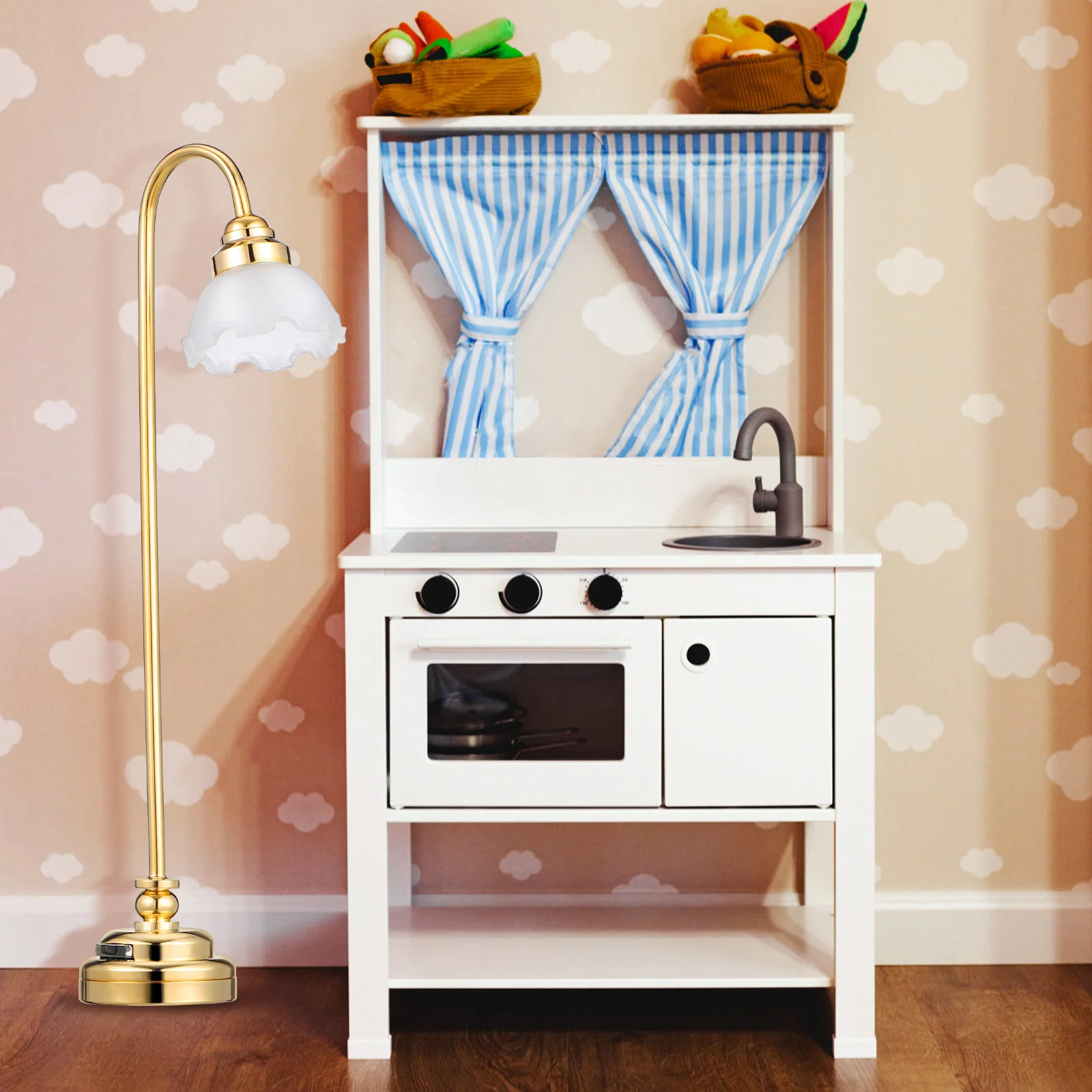 2개 미니 테이블 램프 작동식 인형집 조명 따뜻한 빛 미니어처 LED 조명 DIY 인형집 장식 미니 하우스용