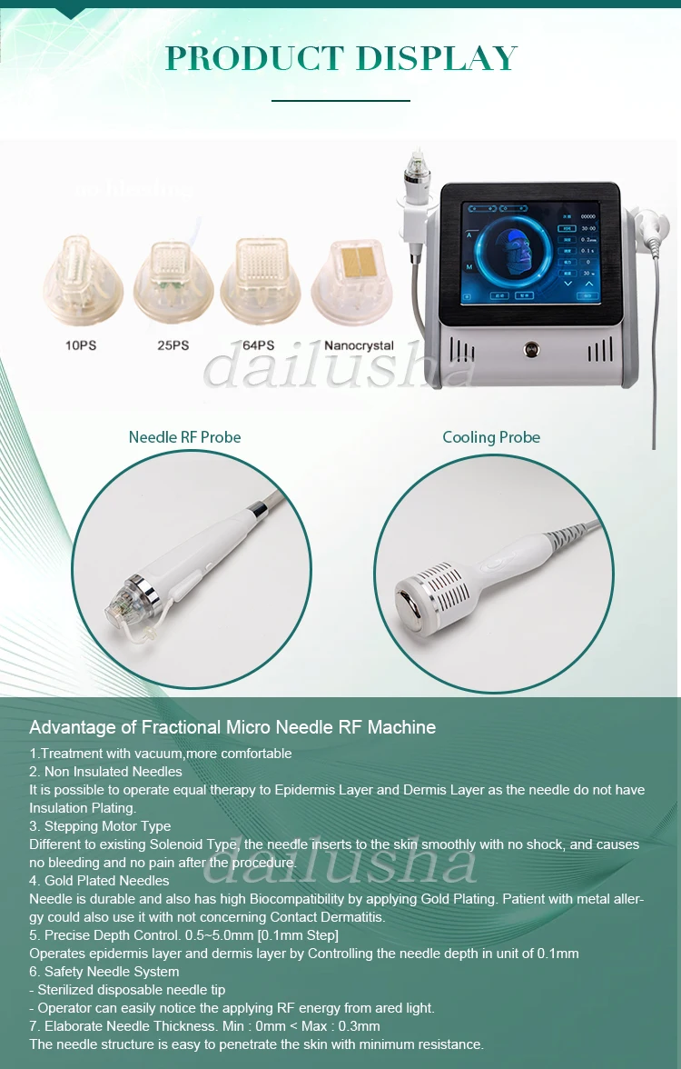 New Generation 2-in-1 RF Microneedle Beauty Equipment, Professional Radiofrequency Machine for Acne Treatment and Anti-Aging