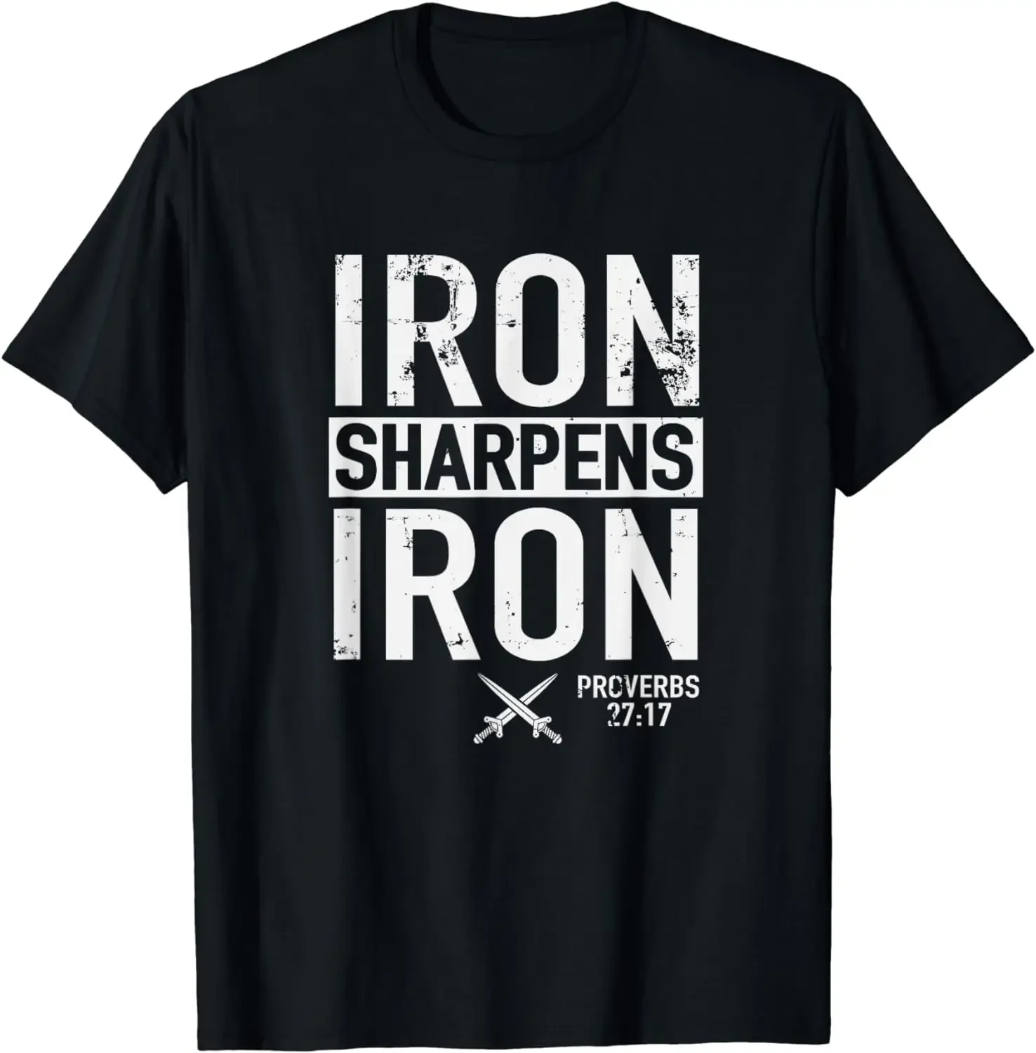 abbigliamento gesuita donna uomo top abbigliamento top Iron Sharpens Iron proverbi 27:17 religione cristiana t-shirt