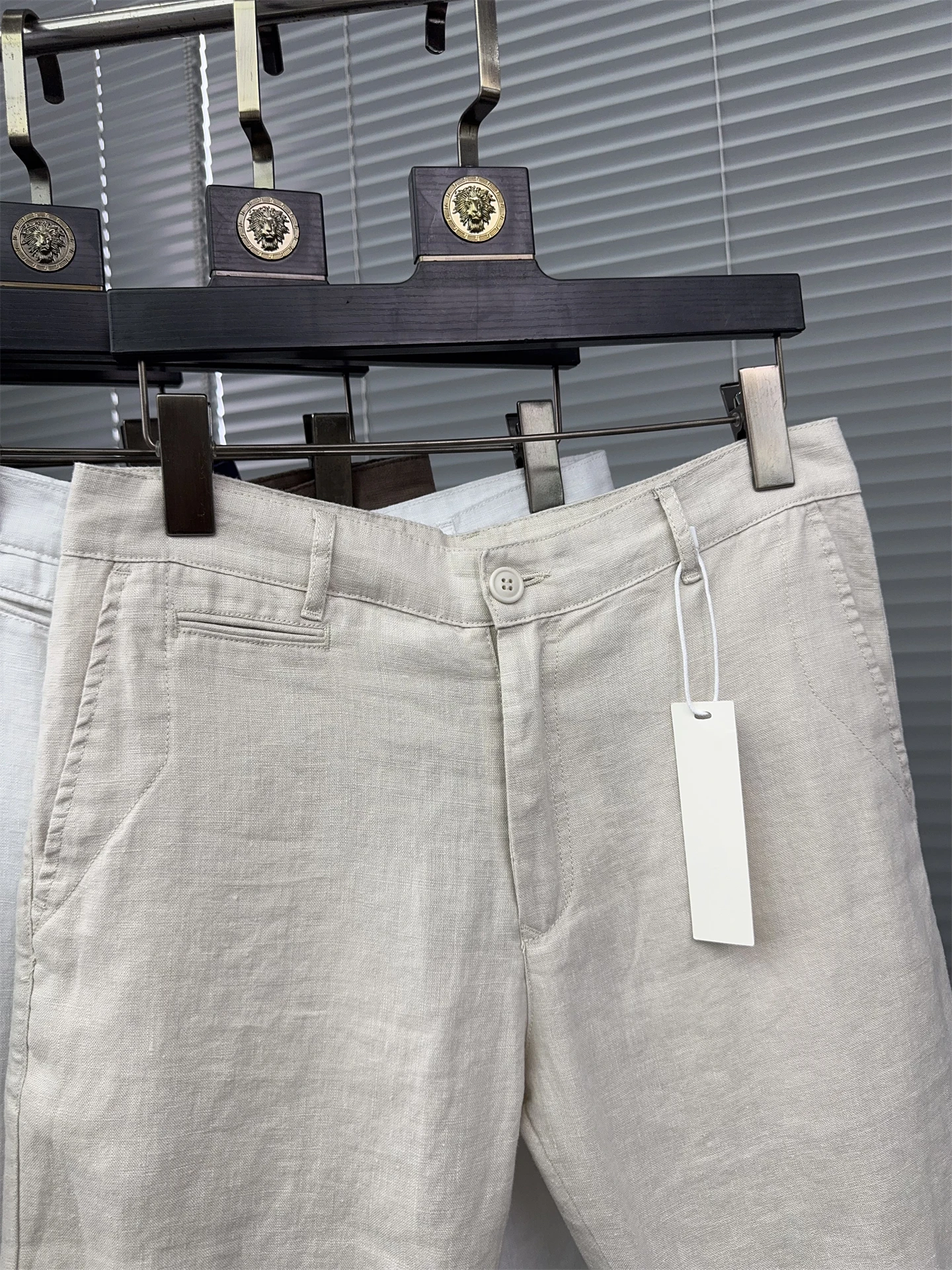 سروال كاجوال رجالي من الكتان من سفيب، ملمس بارد للصيف، قابل للتنفس، لون موحد، قصة ضيقة مستقيمة، شورت بطول خمسة أرباع