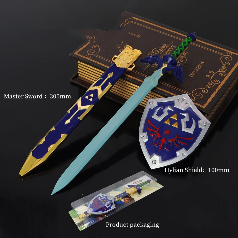

Metal Weapon Tears of The Kingdom KeyChain Link Hero Master Sword Hailia Shield Gift Set Model Key Chain Gift Toy for Boys