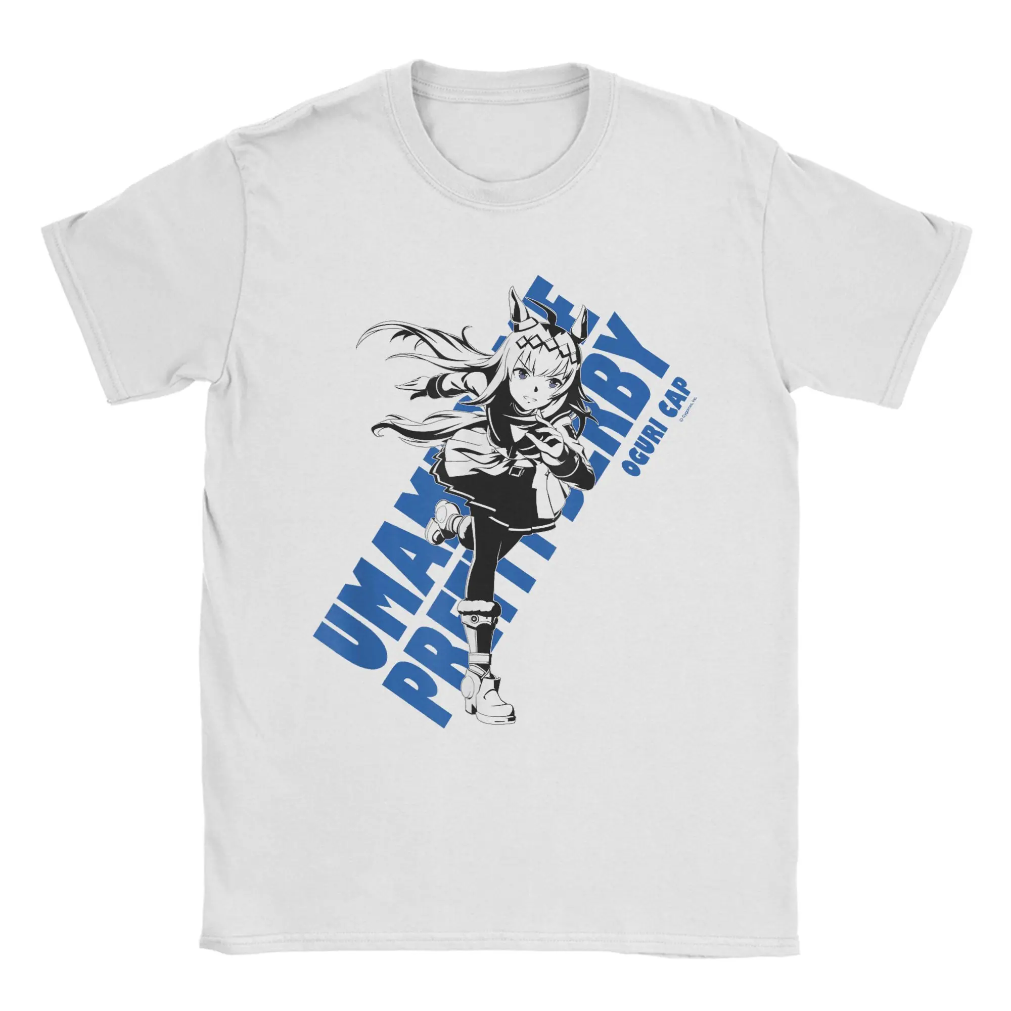 Vintage Umamusume Pretty Derby Oguri Cap T-Shirts Men Crew Neck Cotton T Shirts Short Sleeve Tee Shirt Printing Clothes