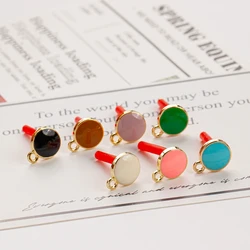 Multicolors Stud Earrings Finding Simple Eardrop Accessories Jewelry Component Diy Material Handmade 10pcs