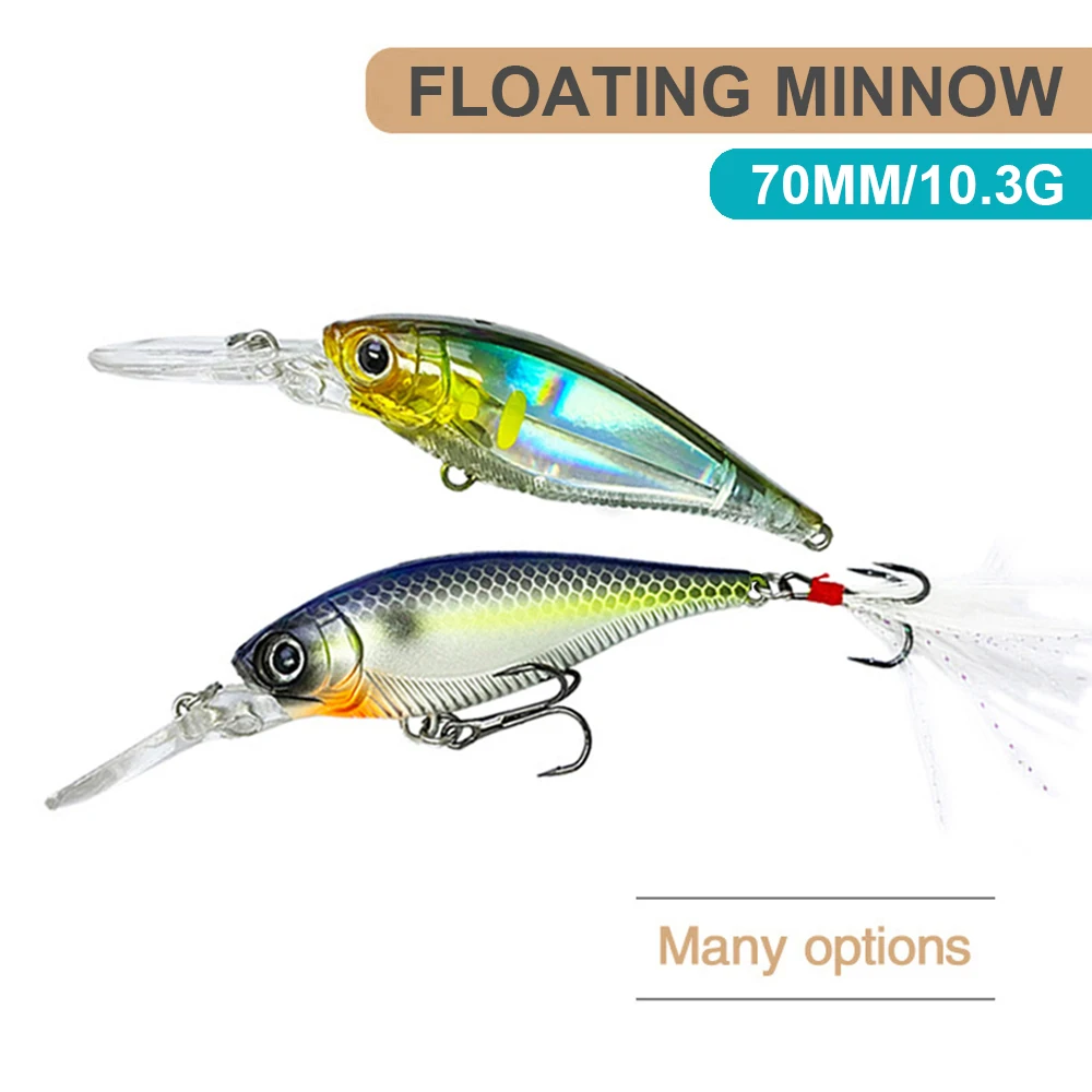 7cm 10.3g Fishing Lures Floating Minnow Wobbler Long Casting Artificial Hard Bait Jerkbait Fishing Accessories Trout Bass MN623