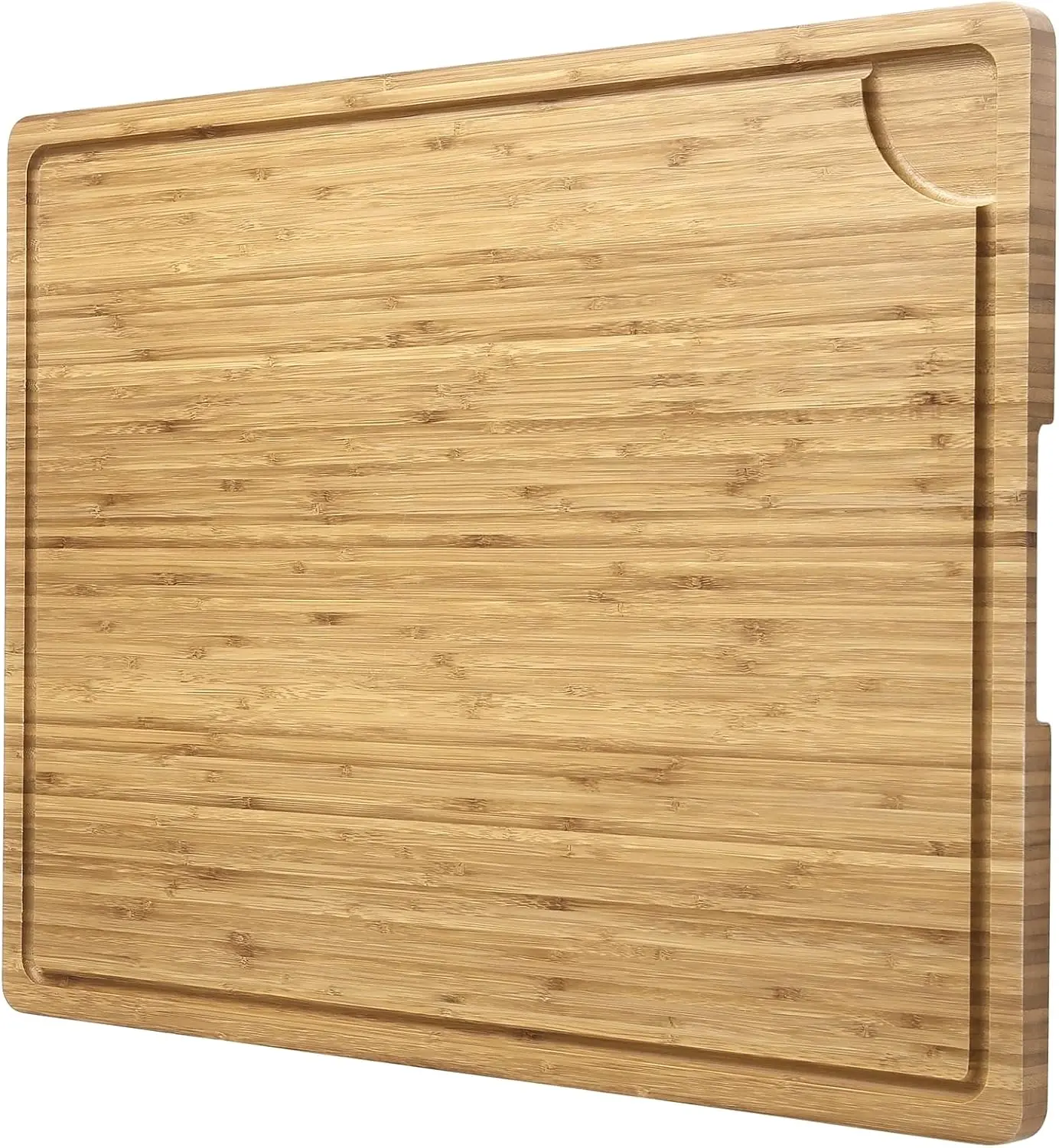 24x18 Inch Large Cutting Board for Kitchen, Bamboo Wood Butcher Block Chopping Board with Handles and Juice Grooves