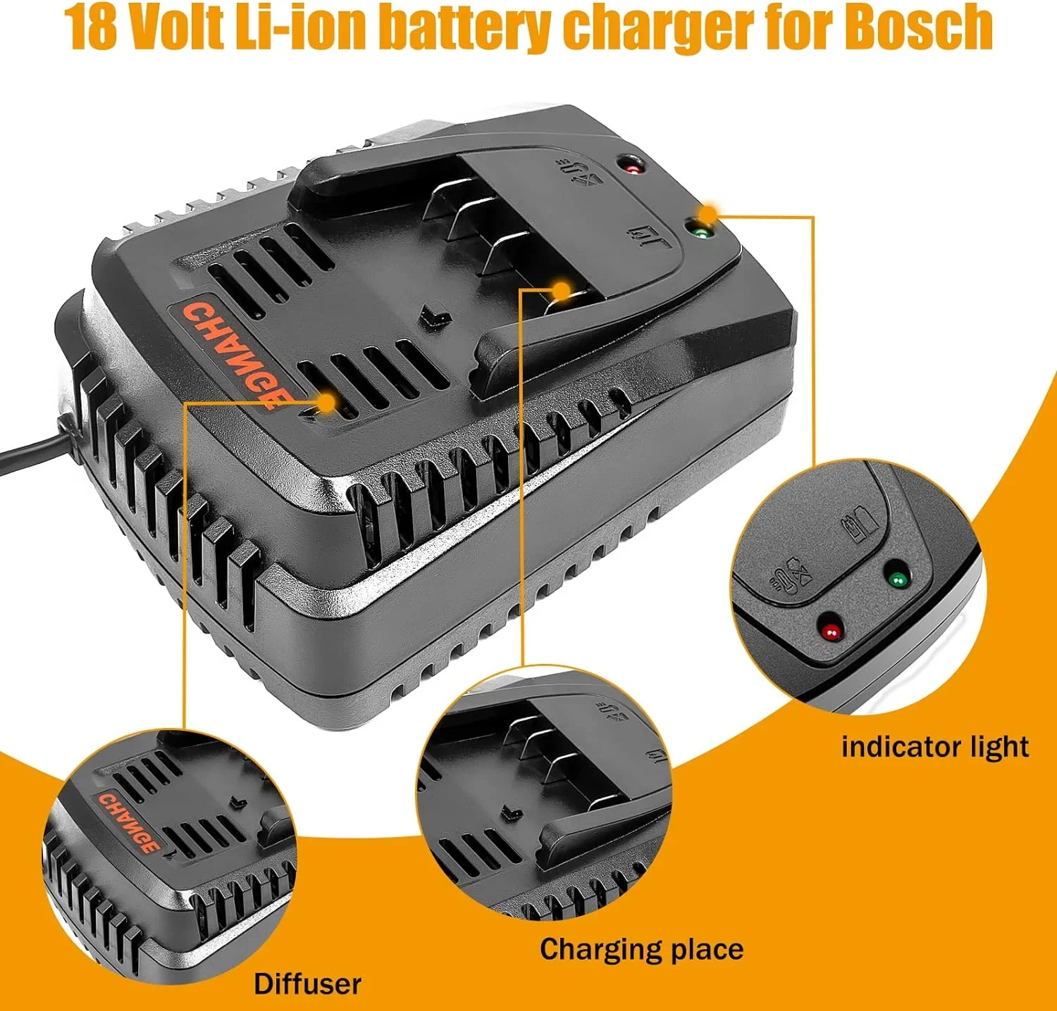 For Bosch Battery Charger 2A 18V 14.4V Li-ion Battery Charger For BAT609 BAT609G BAT618 BAT618G Charger AL1860CV AL1814CV