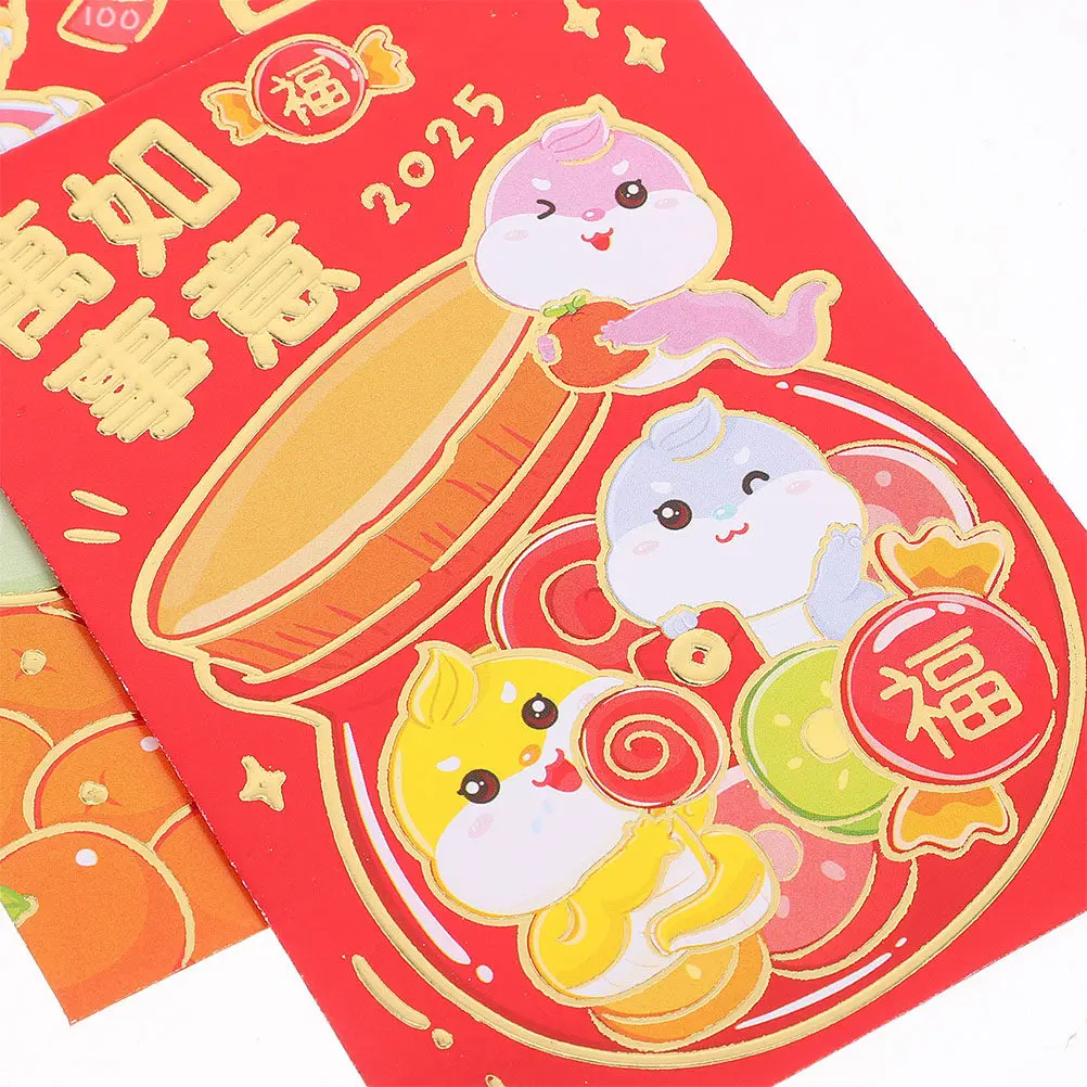 60Pcs Cute Snake Lunar New Year Red Envelopes Chinese Hong Bao Money Pockets Traditional Lucky Cash Envelopes for Festivals