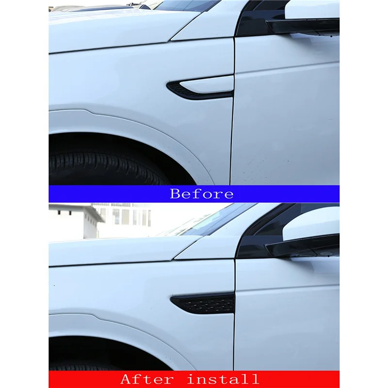 

4X Car Side Vent Decoration Trim Sticker Side Air Fender Vent Cover For Land Rover Discovery Sport L550 2015-2020-A99D
