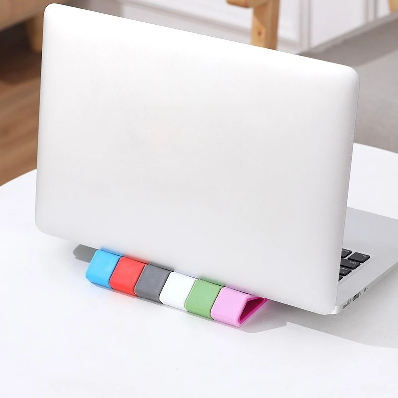 4pcs Random Color Universal Adjustable Creative Desktop Computer Riser Compact Portable Laptop Keyboard Stands Tilting Wedge Ris
