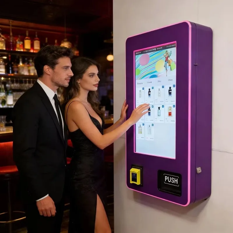 Small Custom Metal Wall Mounted Vending Machine Touch Screen Age Verification Credit Card Payment System SDK Function Supplier