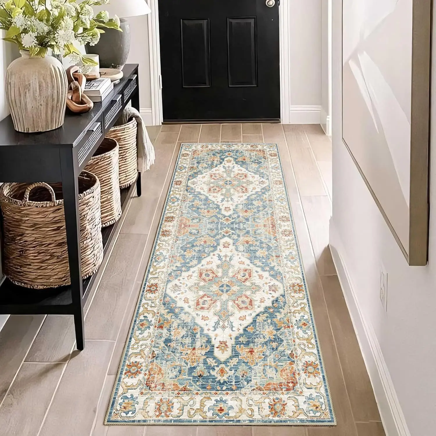 VIKAMA Runner Rugs Bohemian Kitchen Long Carpet Soft And Anti-Slip Living Room And Bedroom Entrance Floor Mat Home Decoration