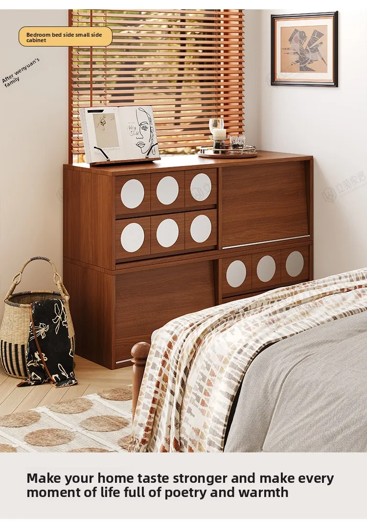 

Retro solid wood combination TV cabinet storage locker integrated floor card door cabinet living room home antique side cabinet