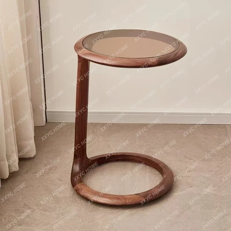 A North American Black Walnut Solid Wood Creative Simplicity, Nordic Italian Living Room Corner Table, Tea Table