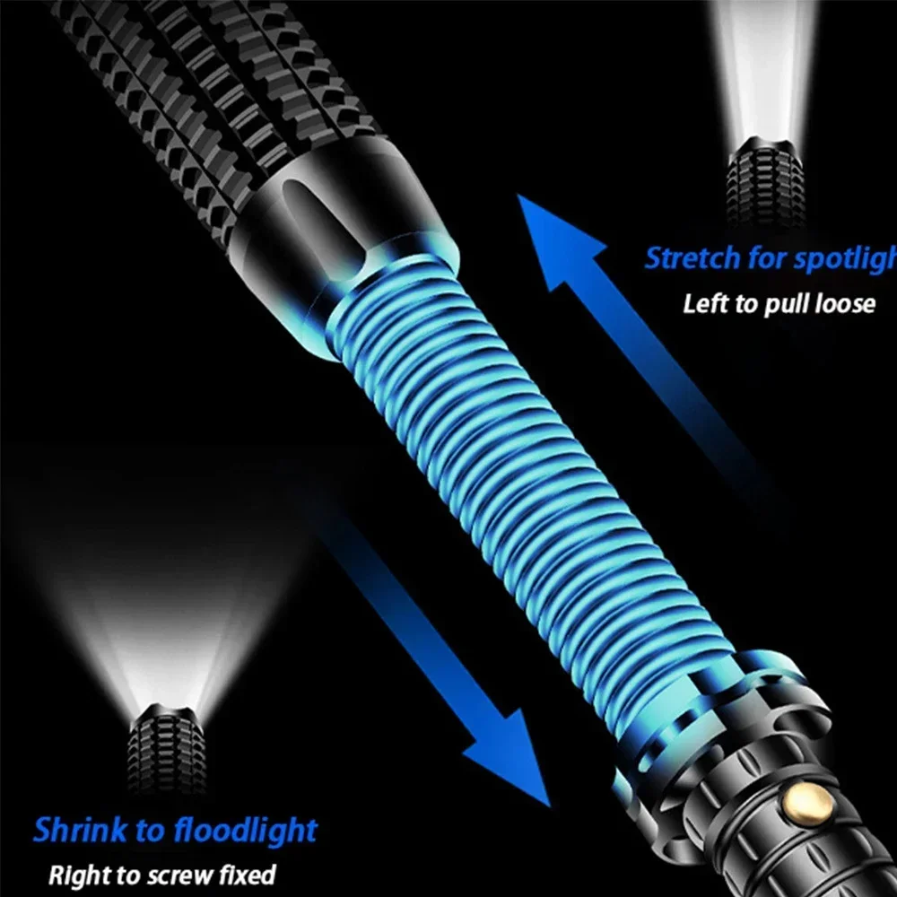 Latarka z kijem baseballowym Super jasna latarka LED Wysoka ładowalna latarka taktyczna 18650 Samoobrona Zoomable Wodoodporna lampa