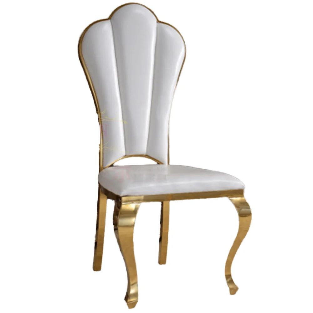 56 pcs f30 Luxury Upholstered Dining Chairs Wedding Chair Throne Metal Stainless Steel Gold Leg Wedding Hotel Chair ivy 309 view 6