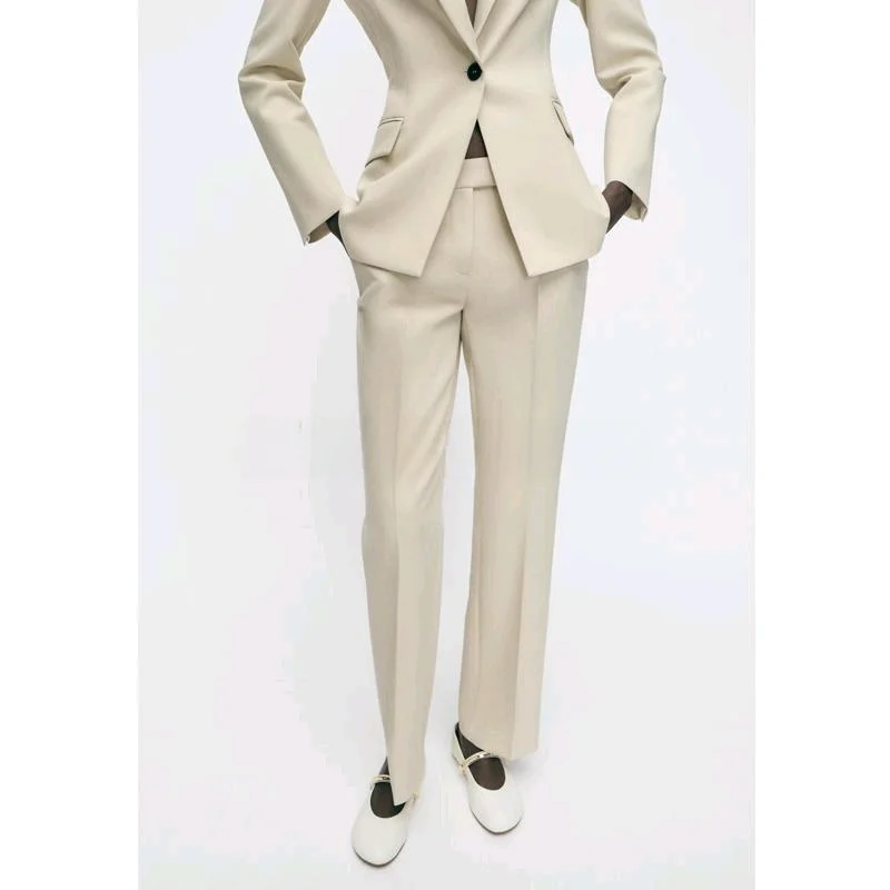 Slizing costume sur mesure Jaet avec épaulettes ensemble pantalon Long Sve vêtements de travail professionnels pour femmes fibre de Polyester