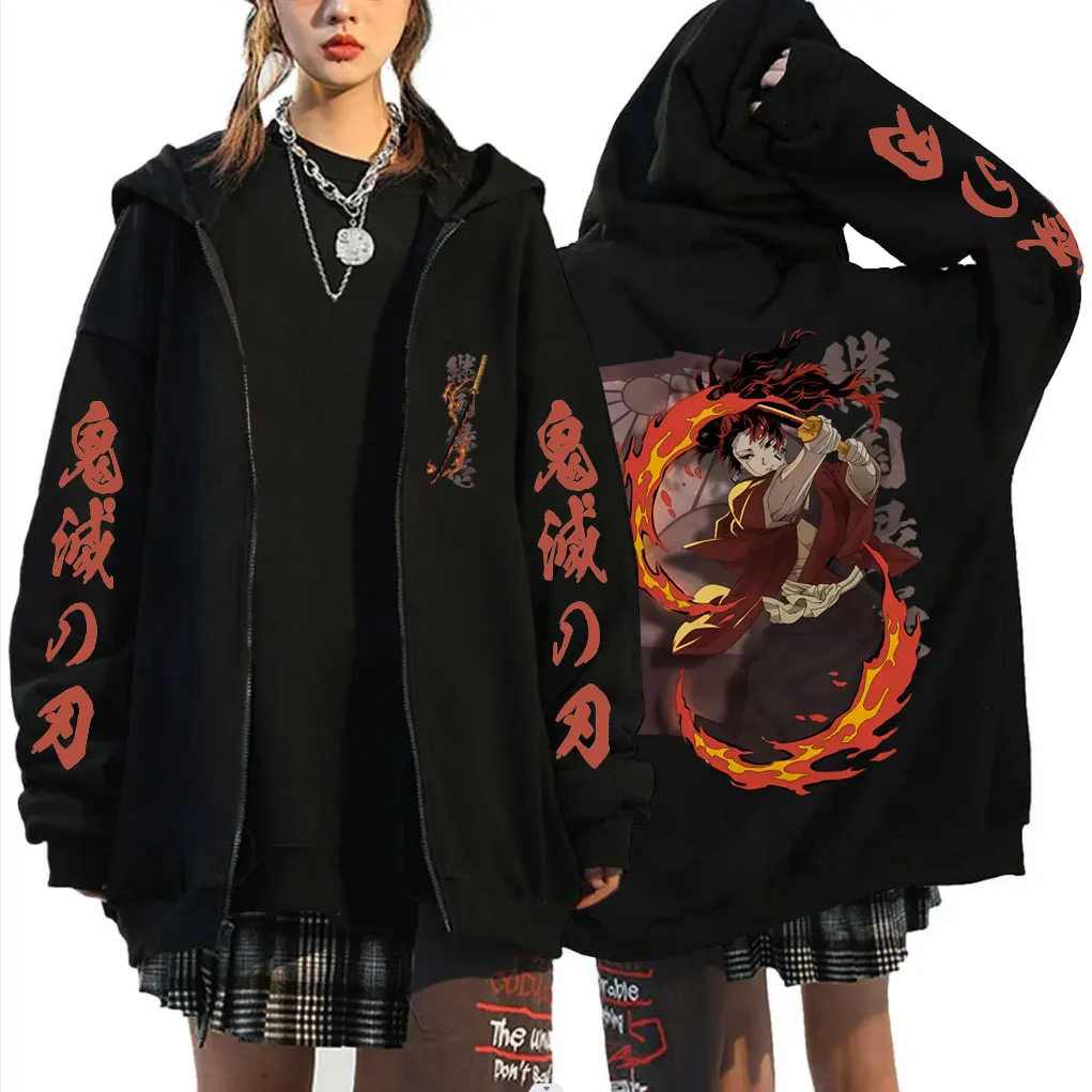 Ghostly Slayer: National Edge, Men's Zipper Hoodie, Y2K Autumn/Winter Unisex Coat