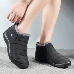 Snow Women Boots Fashion Unisex Shoes Slip On Platform Shoes For Women Ankle Boots Waterproof Plush Winter Shoes Botas Mujer