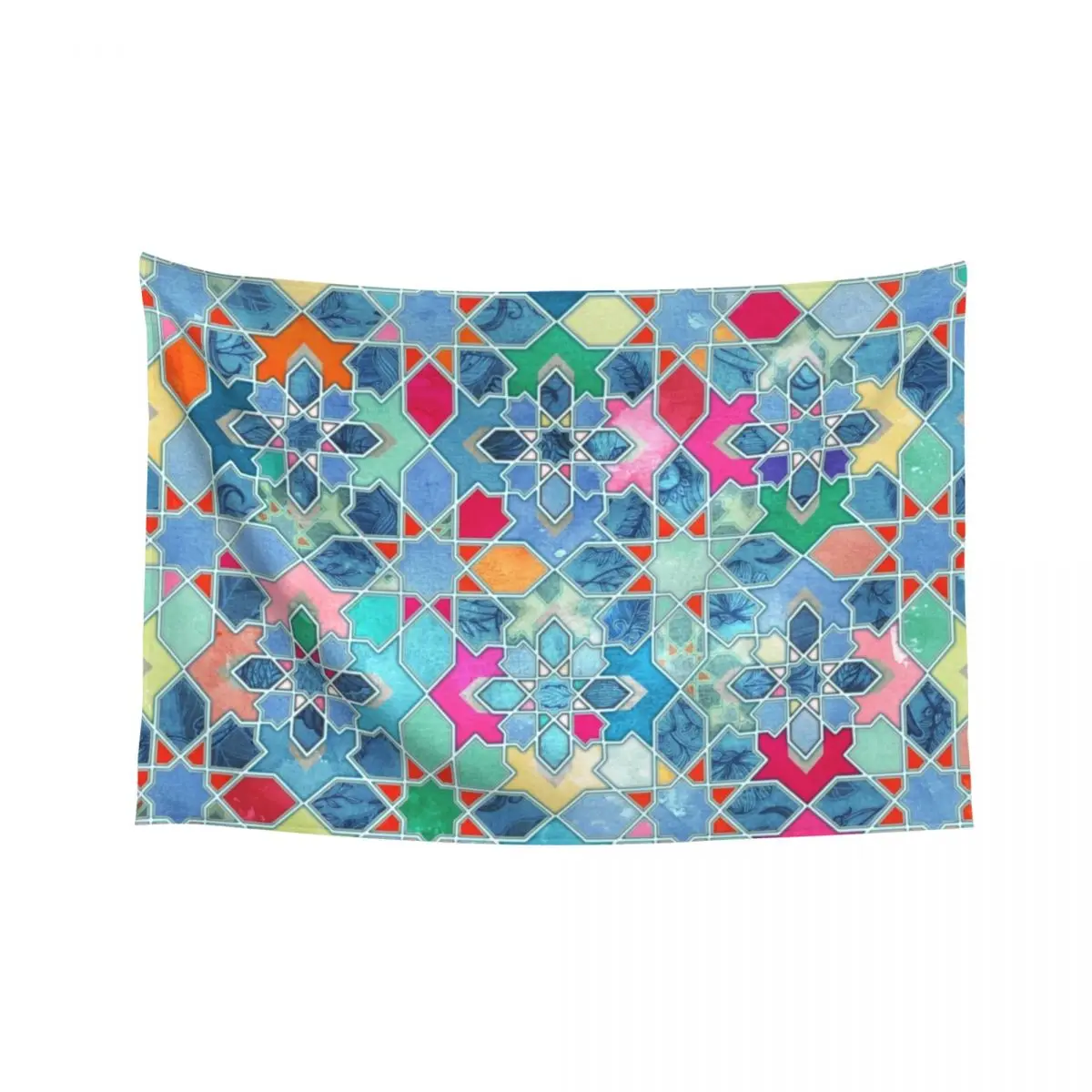 

Pretty Pastel Moroccan Tile Mosaic Pattern Tapestry For Bedroom Home Decor Aesthetic Funny Tapestry