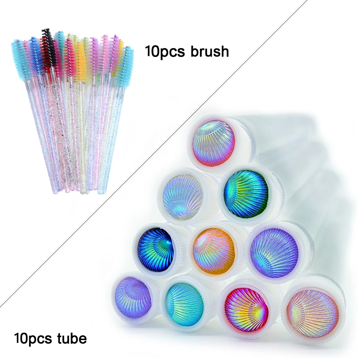 10 pezzi tubi per spazzole per ciglia con bacchette per mascara per ciglia in cristallo pettine per sopracciglia bobine contenitore applicatori per pennelli per ciglia strumenti per il trucco
