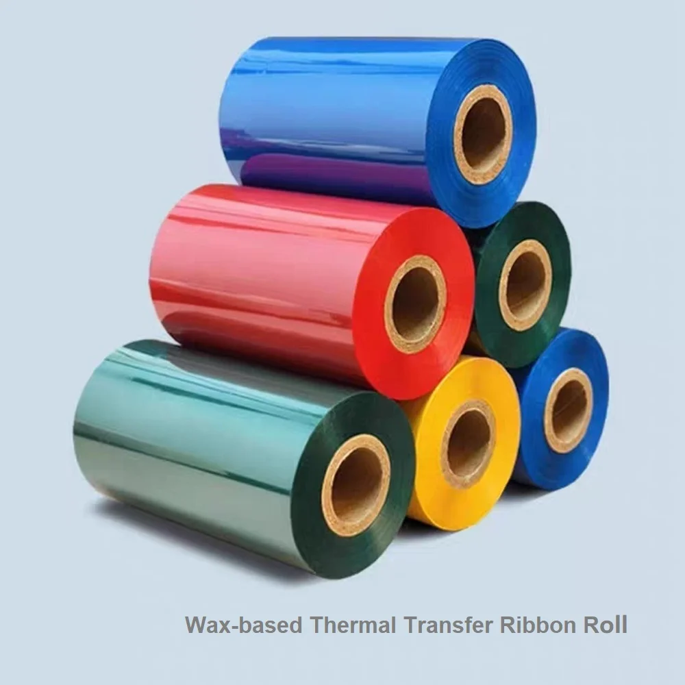 

Wax-based Printer Ribbon Red/Yellow/Green/Blue 110mmx300M thermal transfer ribbon roll for Art paper label printing
