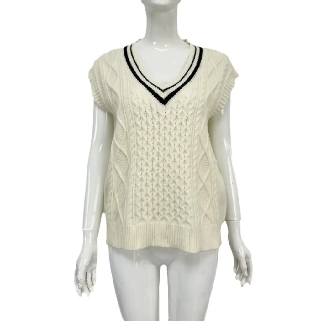 

Spring Women's Knitted Vest Sleeveless Twist V-neck Vest Waistcoat New Fashion Top for Ladies