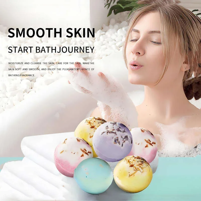 Bombas de baño para regalo, aceites esenciales naturales, Bola de baño corporal limpia, hidratante, regalo hecho a mano para novias, madres, mujeres