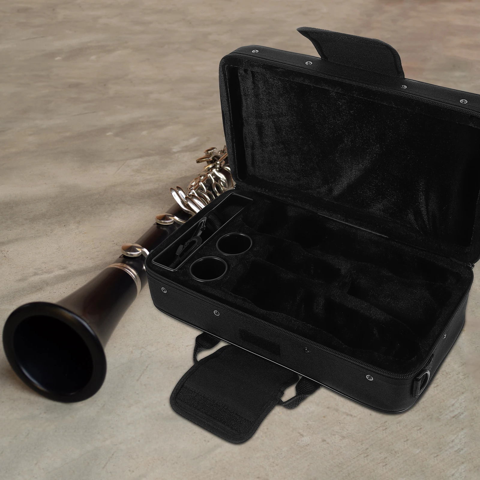 

Black Tube Cloth Box Case Clarinet Storage Bag Oxford Material Lightweight Compact Carrying Travel Protects Dust Bump Scratches