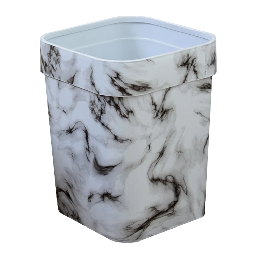 

1pc Square Plastic Garbage Can Stylish Home Trash Can Household Waste Bin Simple Storage Container For Modern Home
