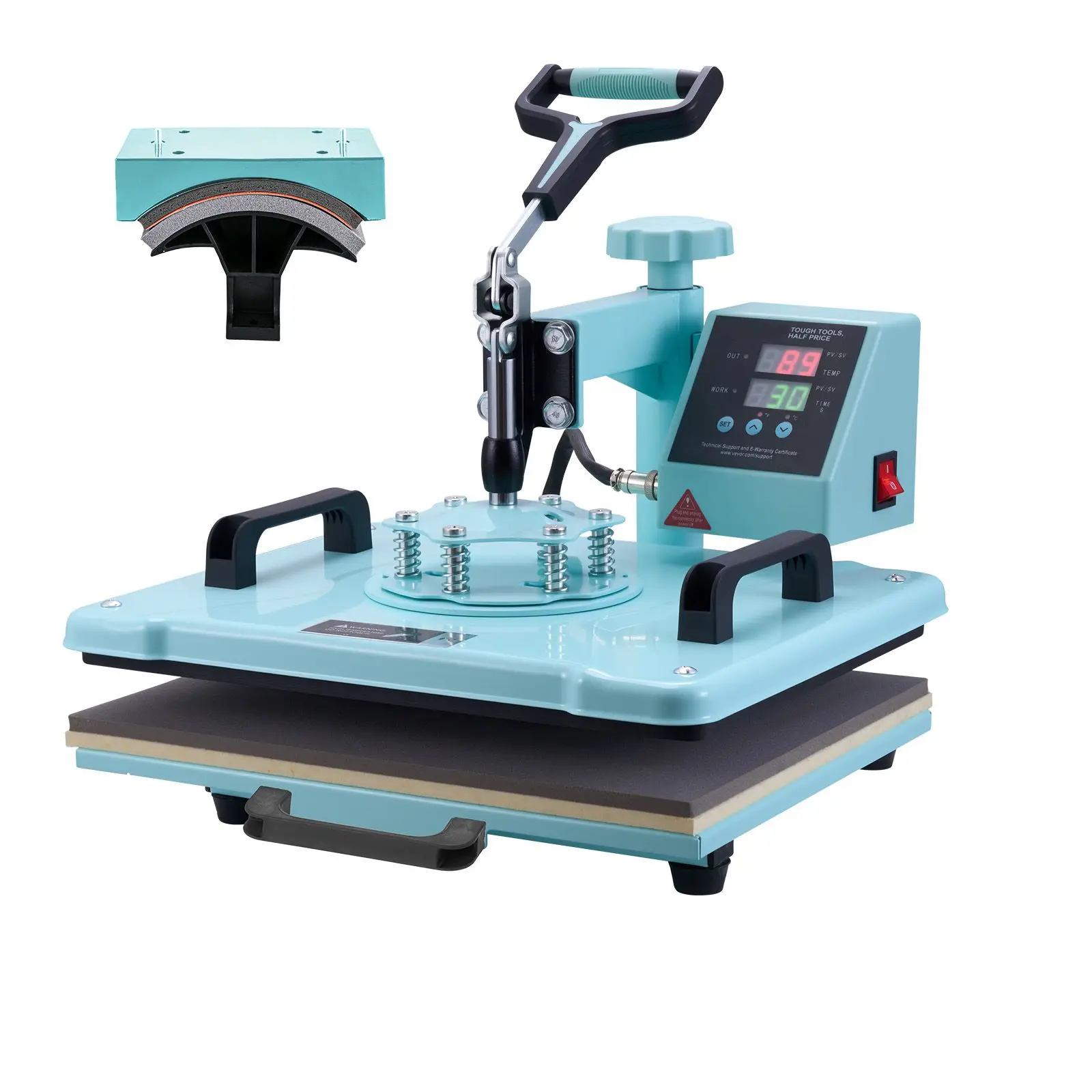 Heat Press Machine, 12 x 15 inch, 2 in 1 Transfer with Hat, 360° Swing Away T-Shirt, Digital Precise Control, Fast Even for