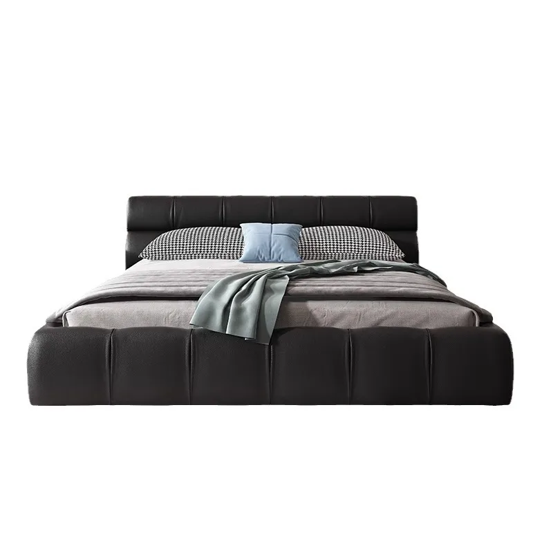 

Modern, simple, leather, master bedroom, double bed, Internet celebrity atmosphere, storage