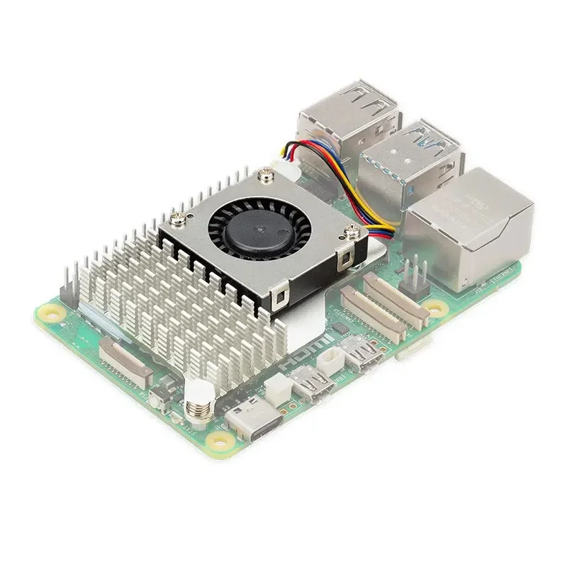 Refroidisseur actif Raspberry Pi 5, avec vitesse réglable, ventilateur de refroidissement, dissipateur thermique