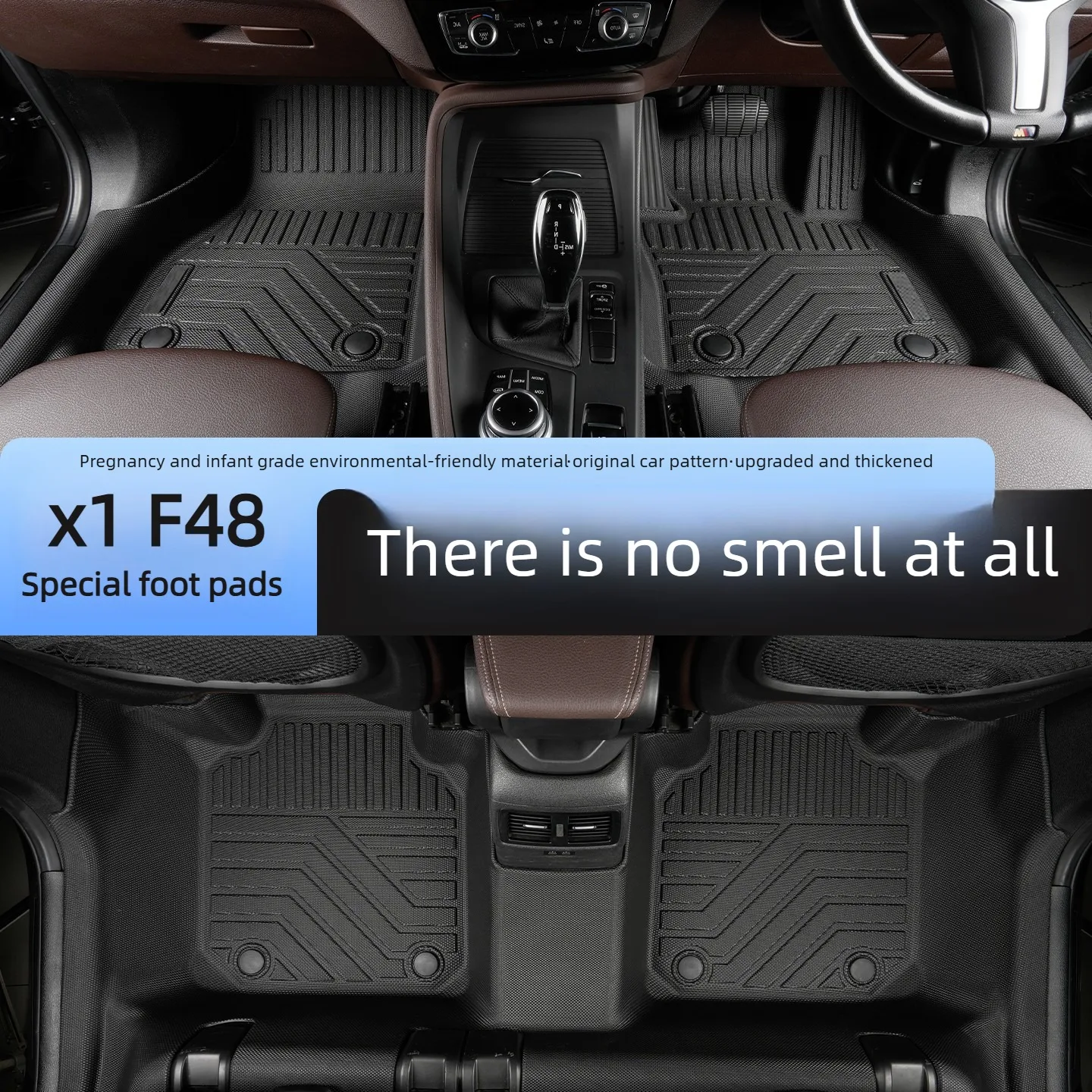 TPE Floor Mats For BMW X1 F48 2016-2022 RHD Waterproof Anti-Slip Custom Fit All-Weather Full Coverage accessories