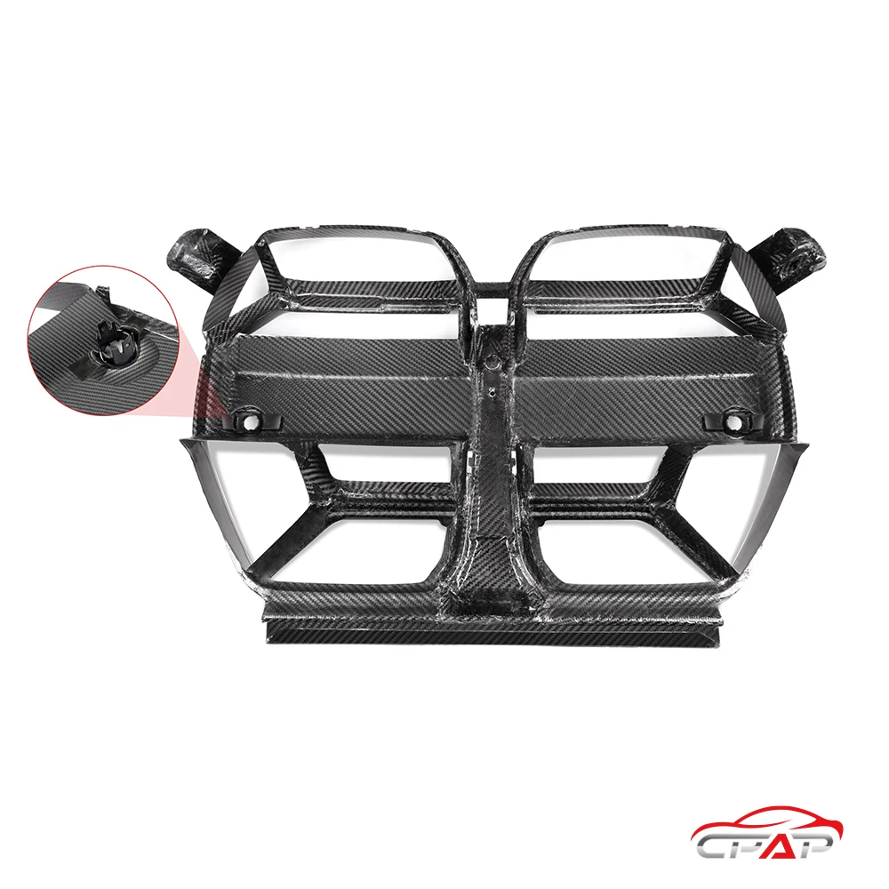 شبكات المصد الأمامي لسيارات BMW G80 G81 M3 G82 G83 M4 2021-IN CSL نمط حقيقي جاف من ألياف الكربون هود شبكة السيارة ACC تنفيس الملحقات #4